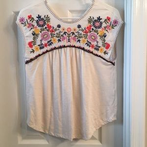 Hollister Embroidered Short Sleeve Blouse